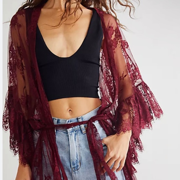 Ember burgundy duster, beach cover up, size Large, NWT. - Picture 2 of 11